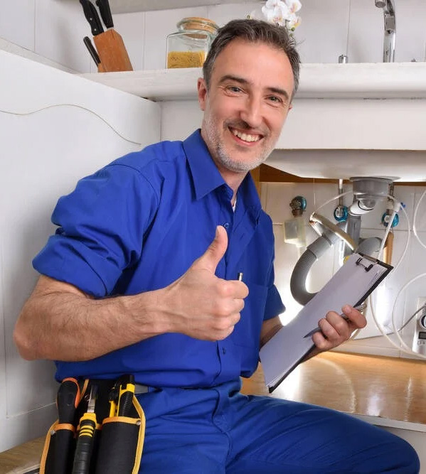 happy plumber